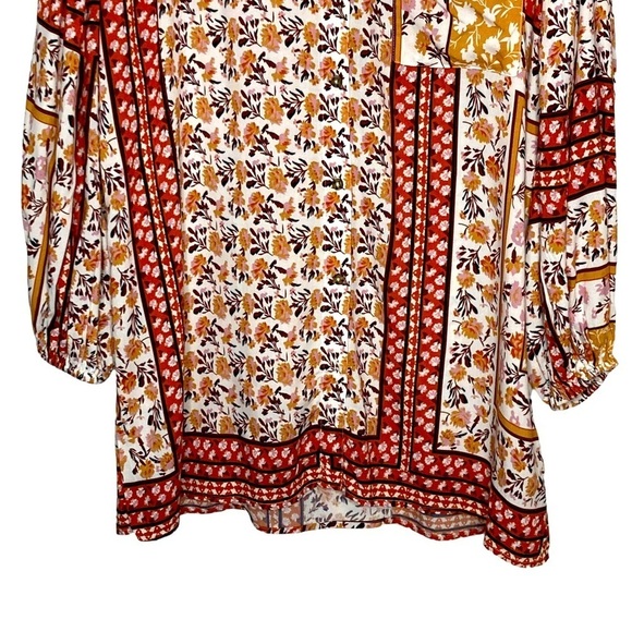 Jen’s Pirate Booty Multi Print Roma Lockhart Tunic Top in Roma Gold Sz S - Picture 4 of 14